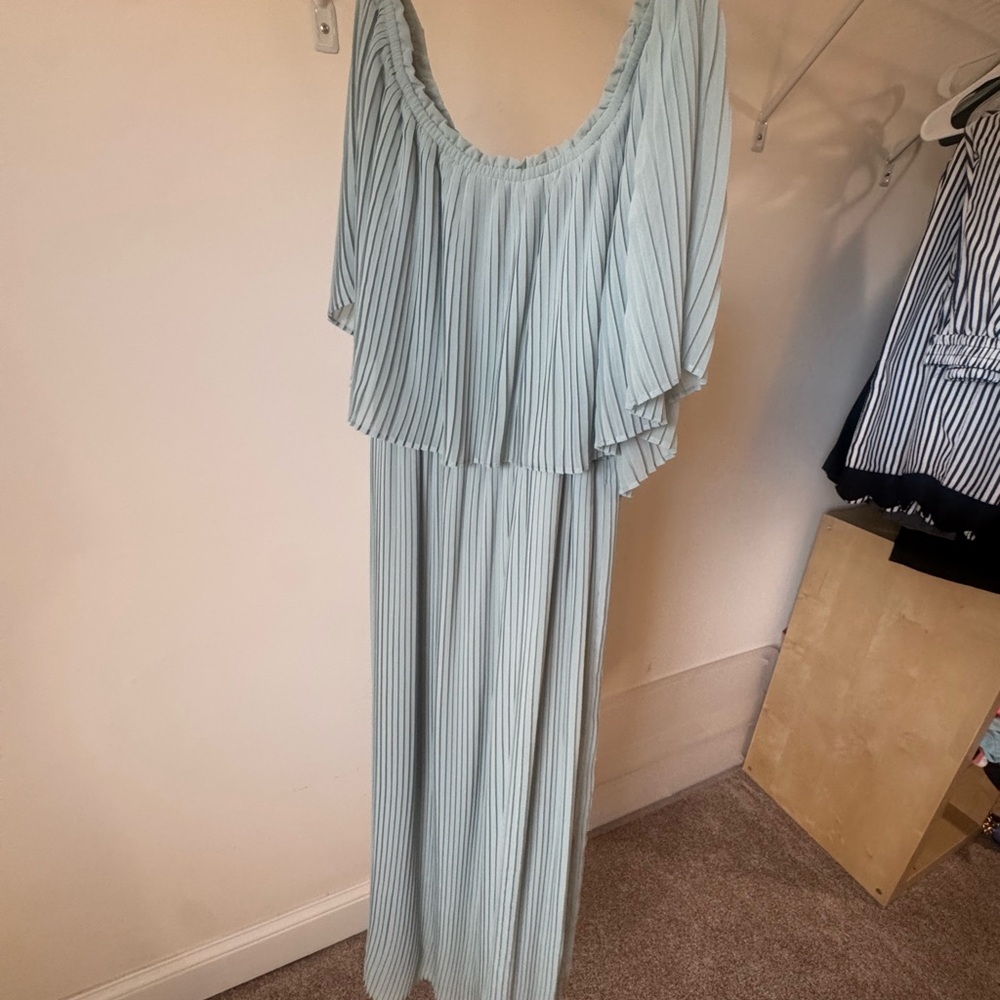 Ara Light Blue Pleated Maxi Dress